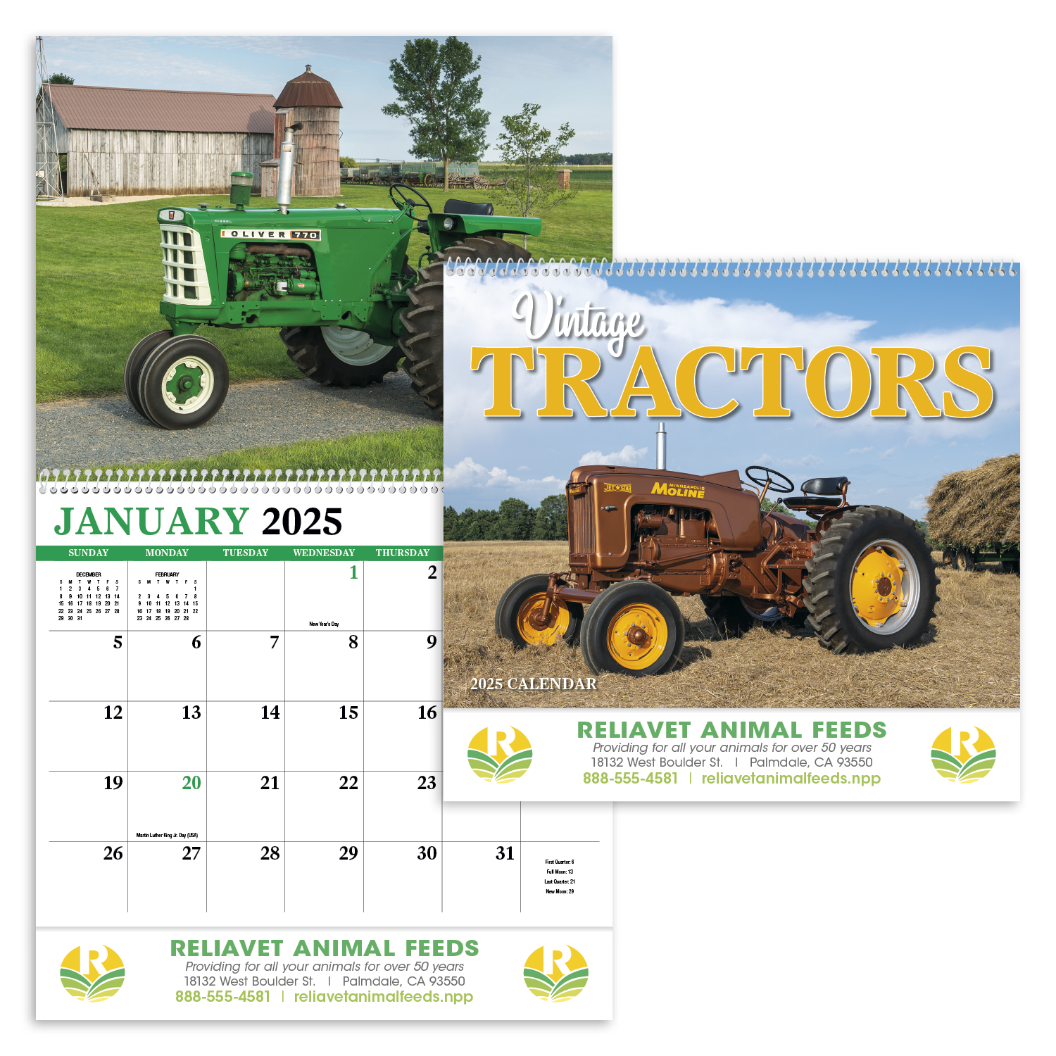 Vintage Tractors Spiral Calendar Product Image