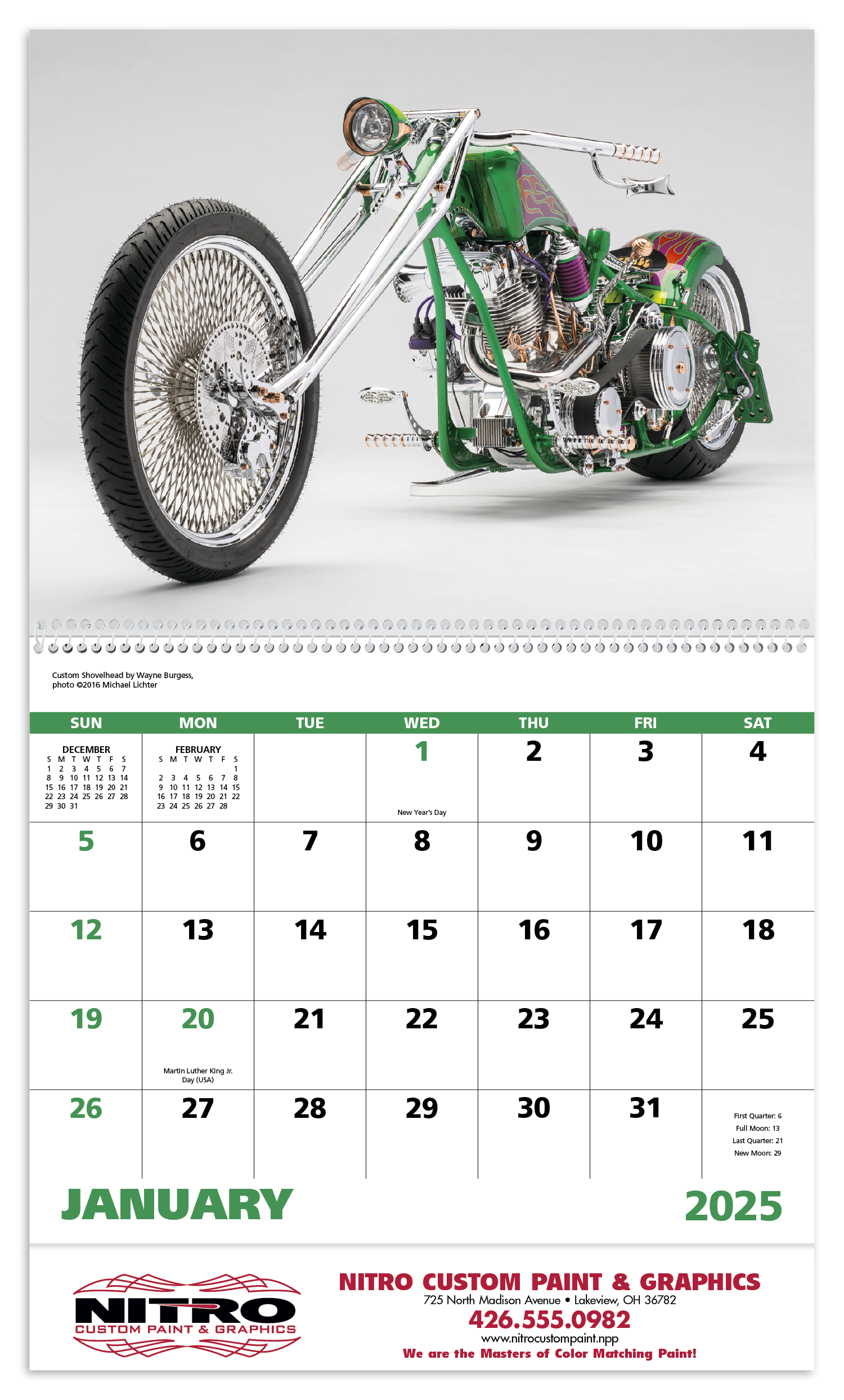 Motorcycles Spiral Calendar Product Image