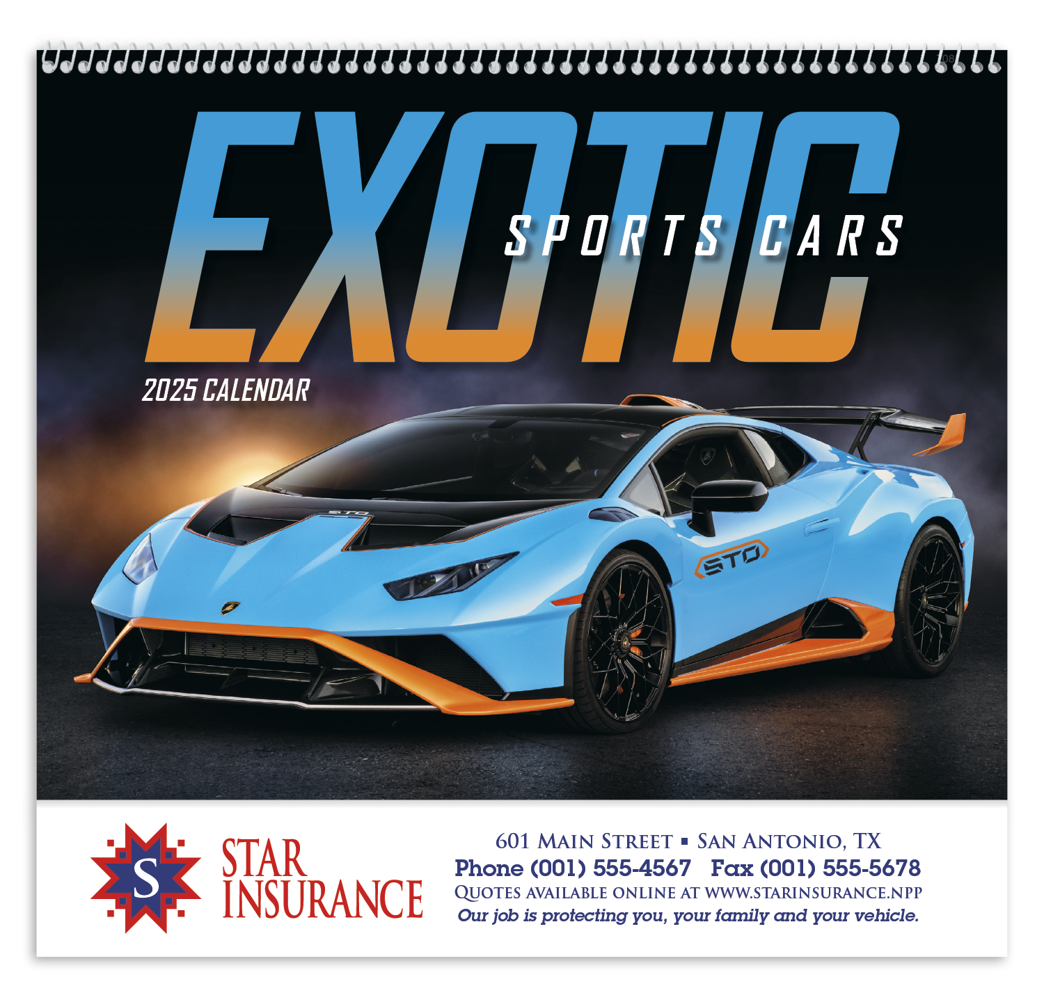 Exotic Sports Cars Spiral Calendar Product Image