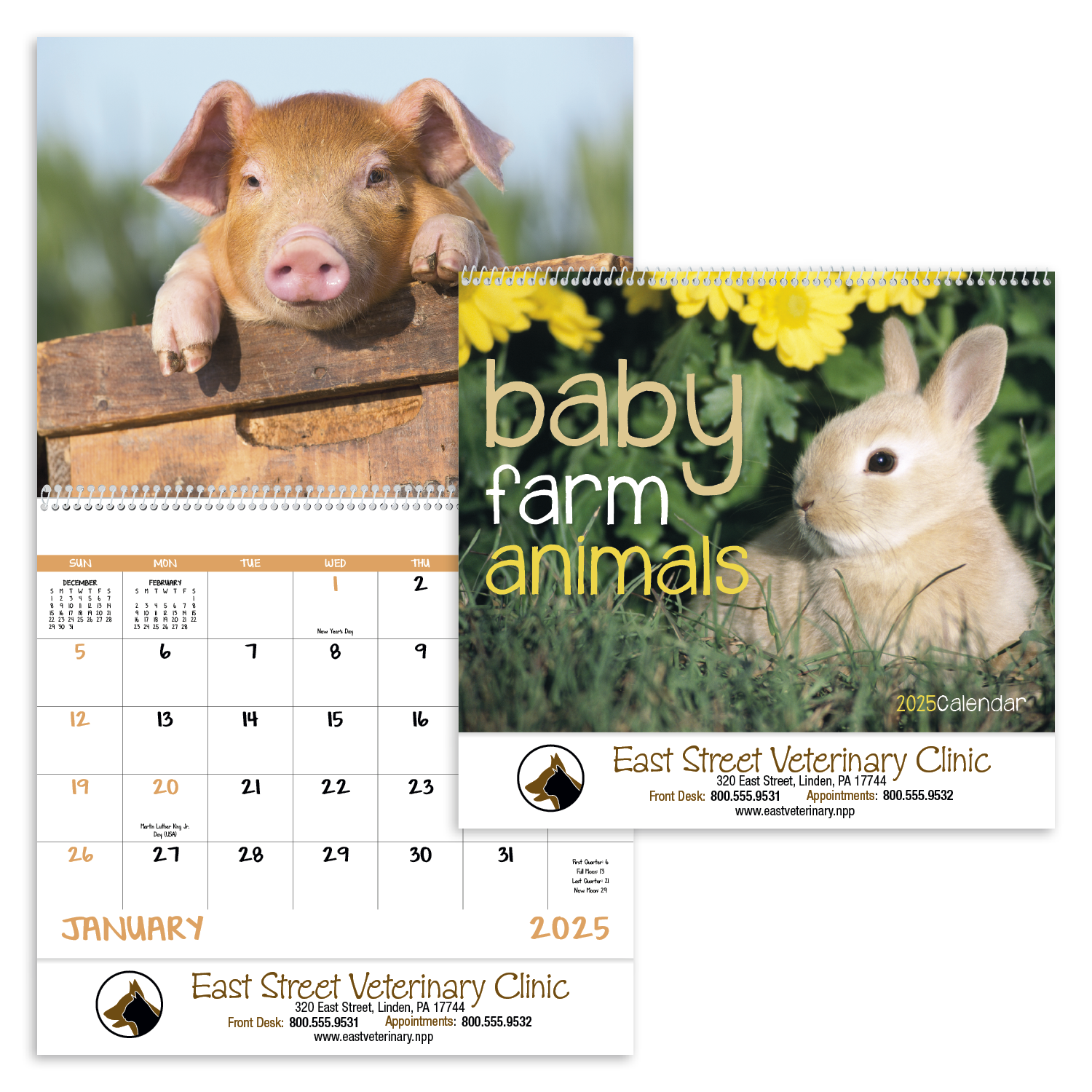 Baby Farm Animals Spiral Calendar Product Image