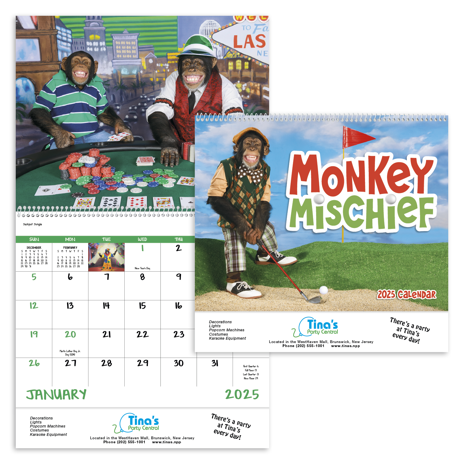 Monkey Mischief Spiral Calendar Product Image