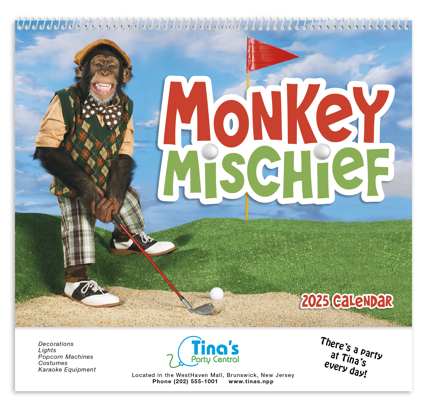Monkey Mischief Spiral Calendar Product Image