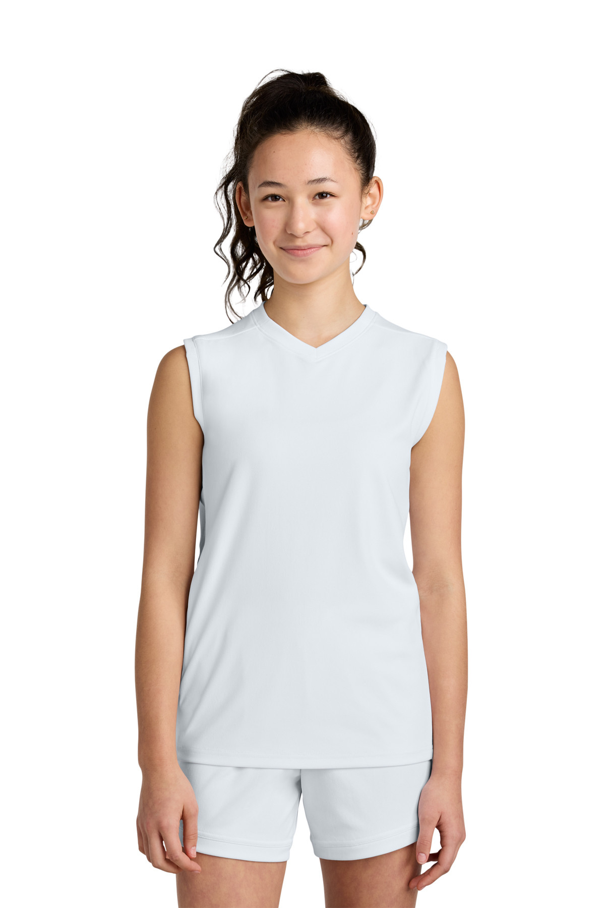 Sport-Tek Youth Club Sleeveless V-Neck Product Image