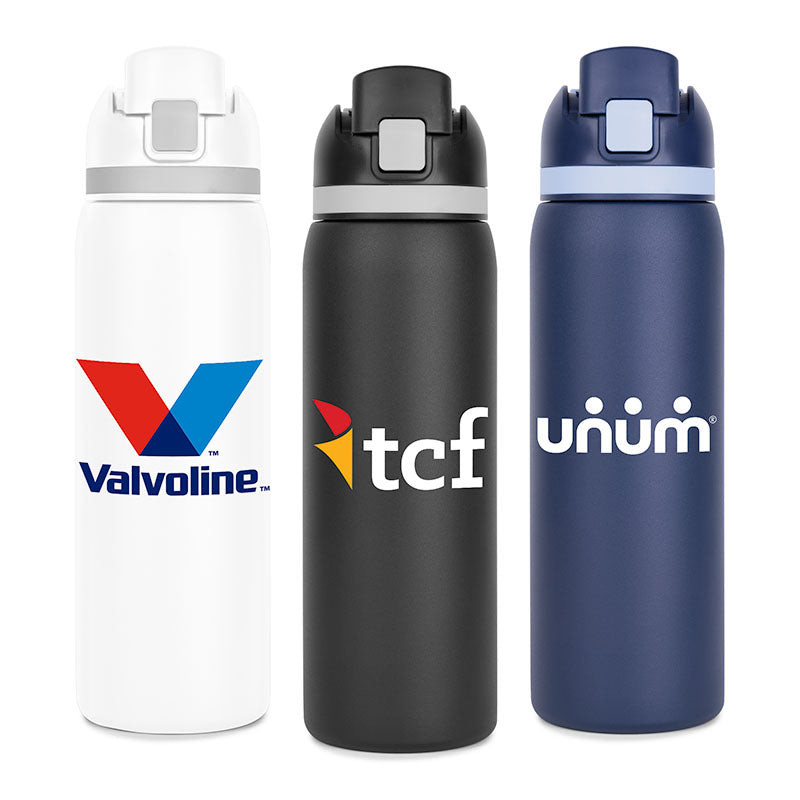 Two-Toned ClipSip Stainless Steel Straw Bottle - 27 oz. Product Image