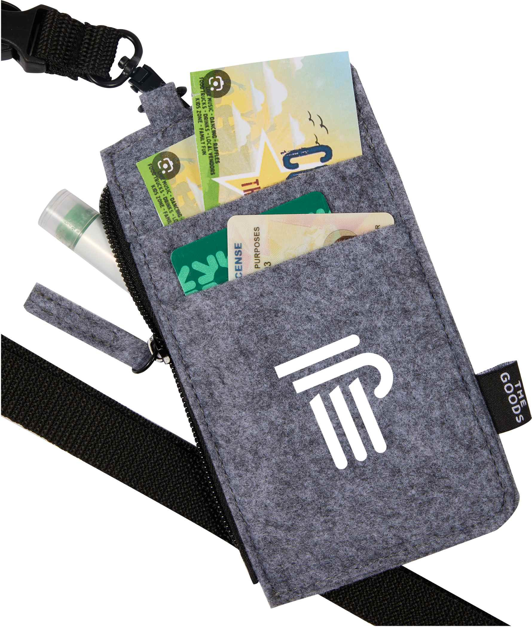 THE GOODS™ Recycled Felt Lanyard Wallet Product Image