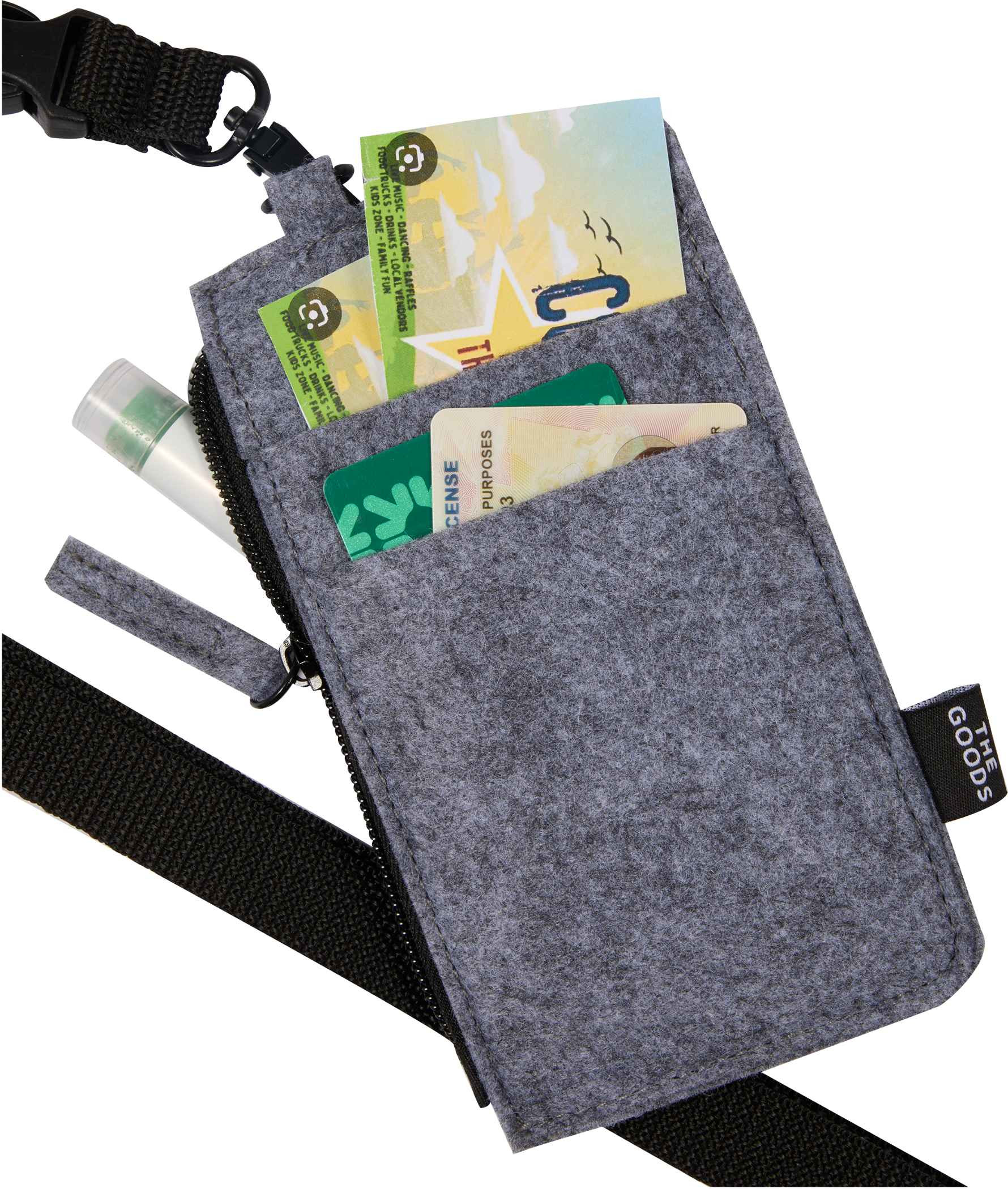 THE GOODS™ Recycled Felt Lanyard Wallet Product Image