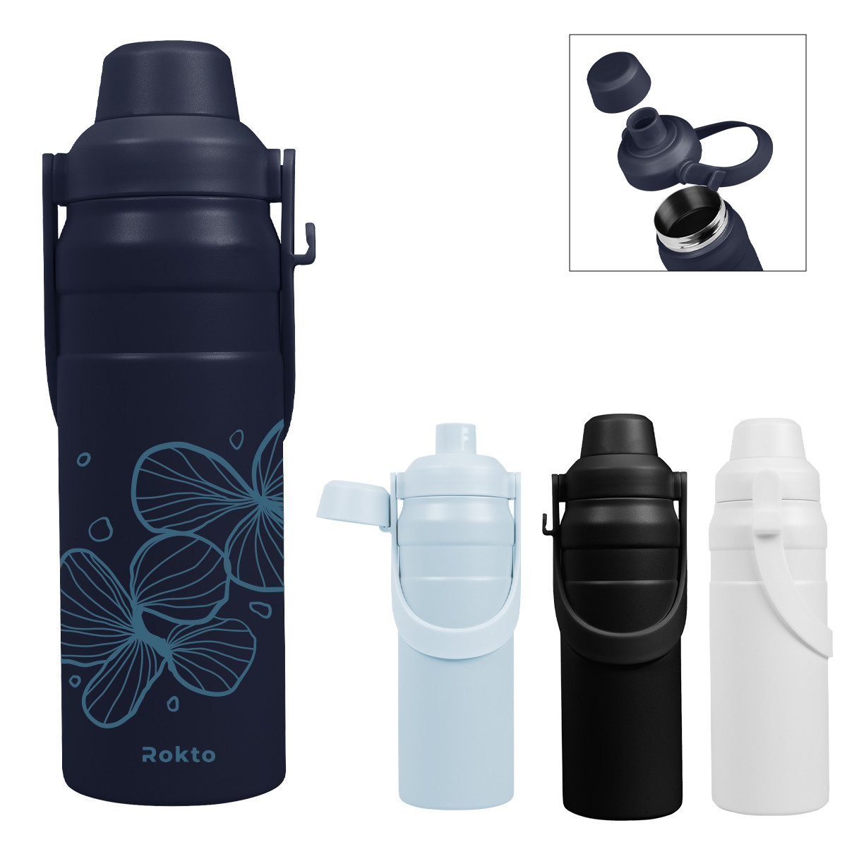 Summit Sip Recycled Stainless Steel Bottle with Easy Carry Handle - 24 oz. Product Image