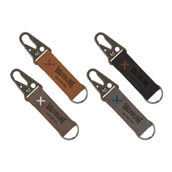 Busker Leather Keychain with Antique Nickel Carabiner Product Image