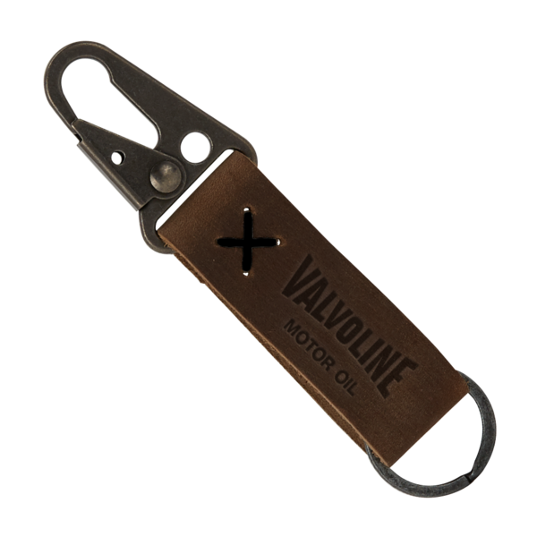 Busker Leather Keychain with Antique Nickel Carabiner Product Image