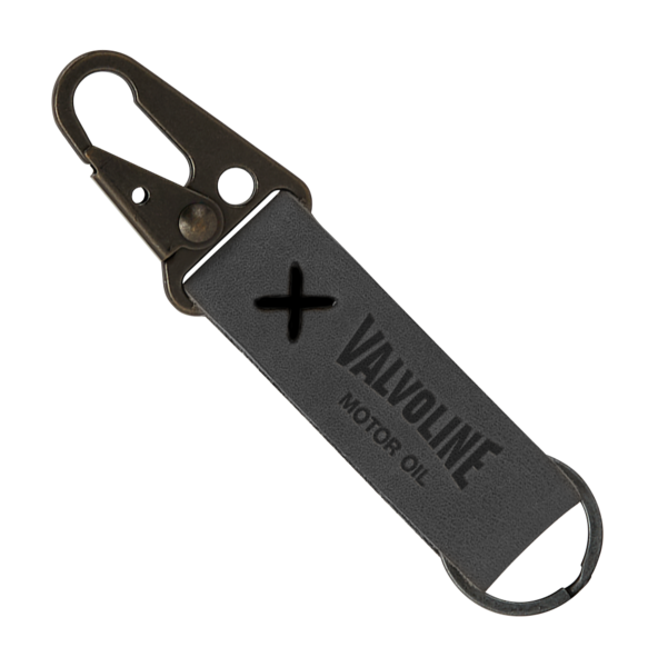 Busker Leather Keychain with Antique Nickel Carabiner Product Image