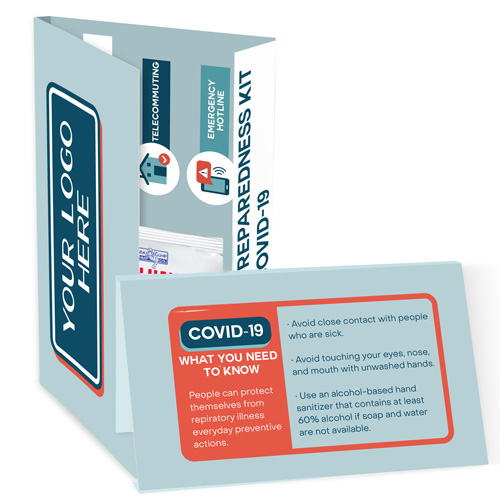 COVID-19 Coronavirus Info Card with Sanitizer Gel Product Image