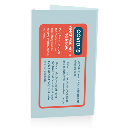 COVID-19 Coronavirus Info Card with Sanitizer Gel Product Image