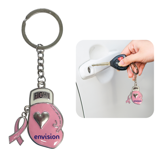 Breast Cancer Awareness Boxing Glove Keychain Product Image