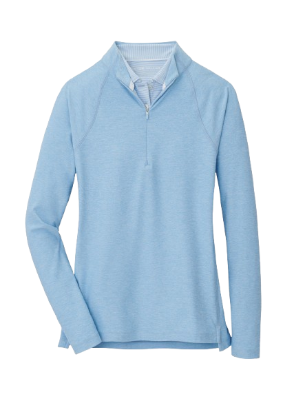 売れ筋商品|||ピーター・ミラー カットソー トップス レディース Women's Light Blue THE PLAYERS Melange Raglan Perth Quarter-Zip Top Light Blue Women's Peter Millar Light Blue THE PLAYERS Melange Raglan