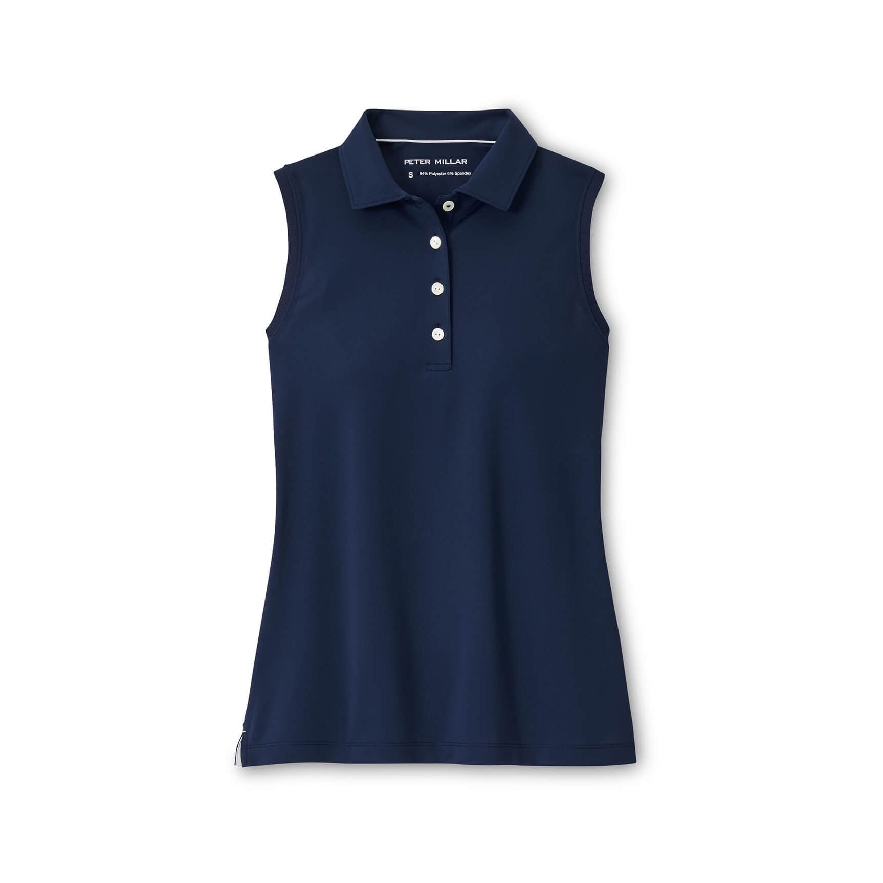 Peter Millar Women's Banded Sport Mesh Sleeveless Button Polo Product Image
