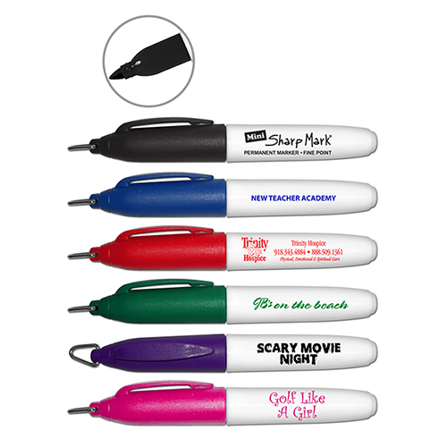 Mini Sharp Mark Permanent Markers with Key Ring Cap Product Image