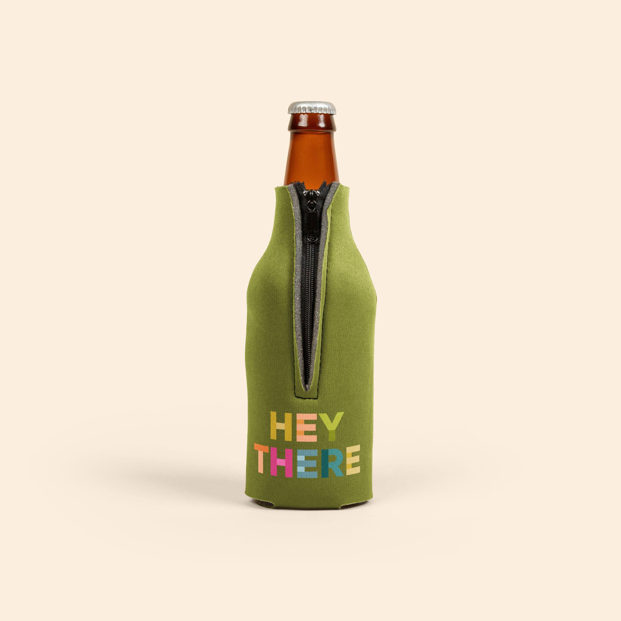 Full Color Zippered Bottle Coolie Can Cooler Product Image