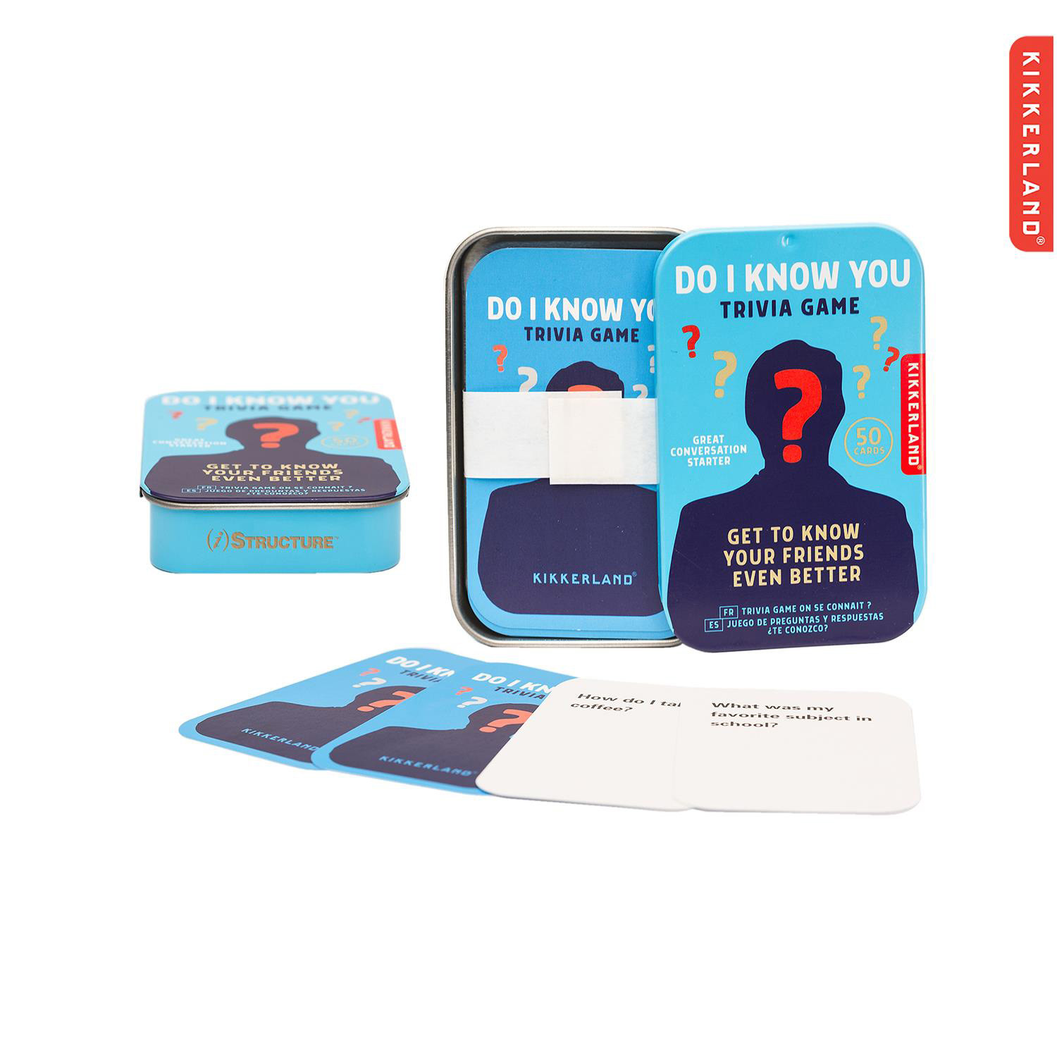 Kikkerland Do I Know You Trivia Card Game in Tin Product Image