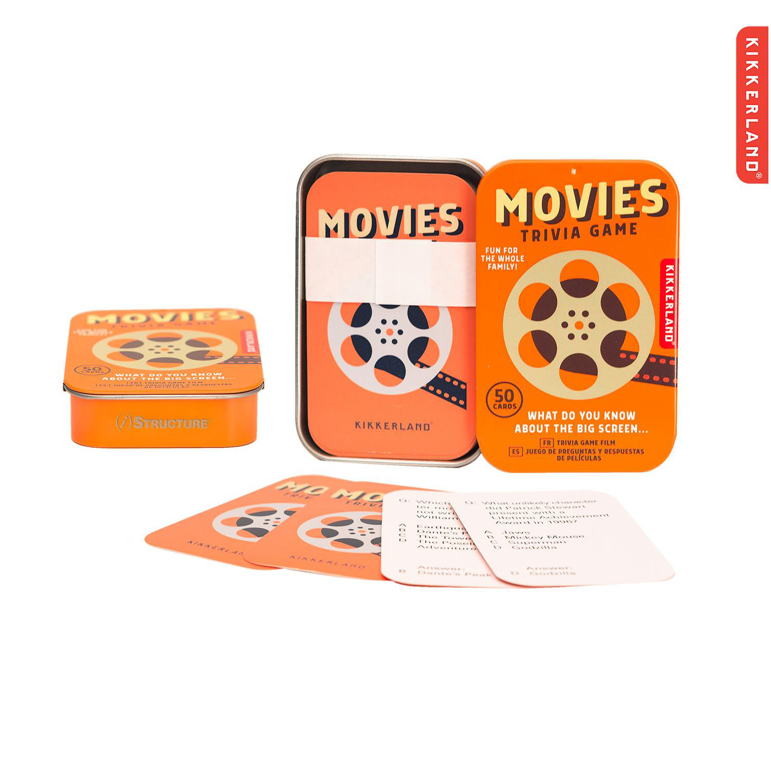 Kikkerland Movie Trivia Card Game in Tin Product Image