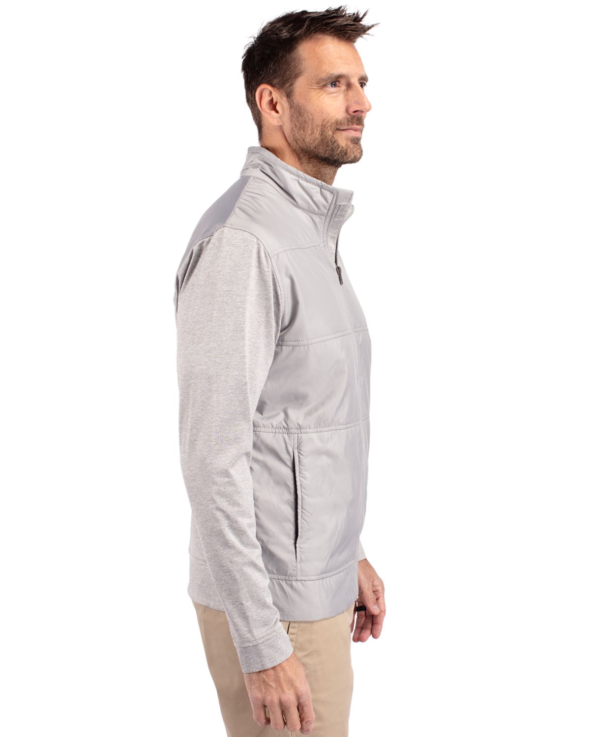 Cutter & Buck® Men's Stealth Hybrid Quilted Full Zip Windbreaker Jacket Product Image