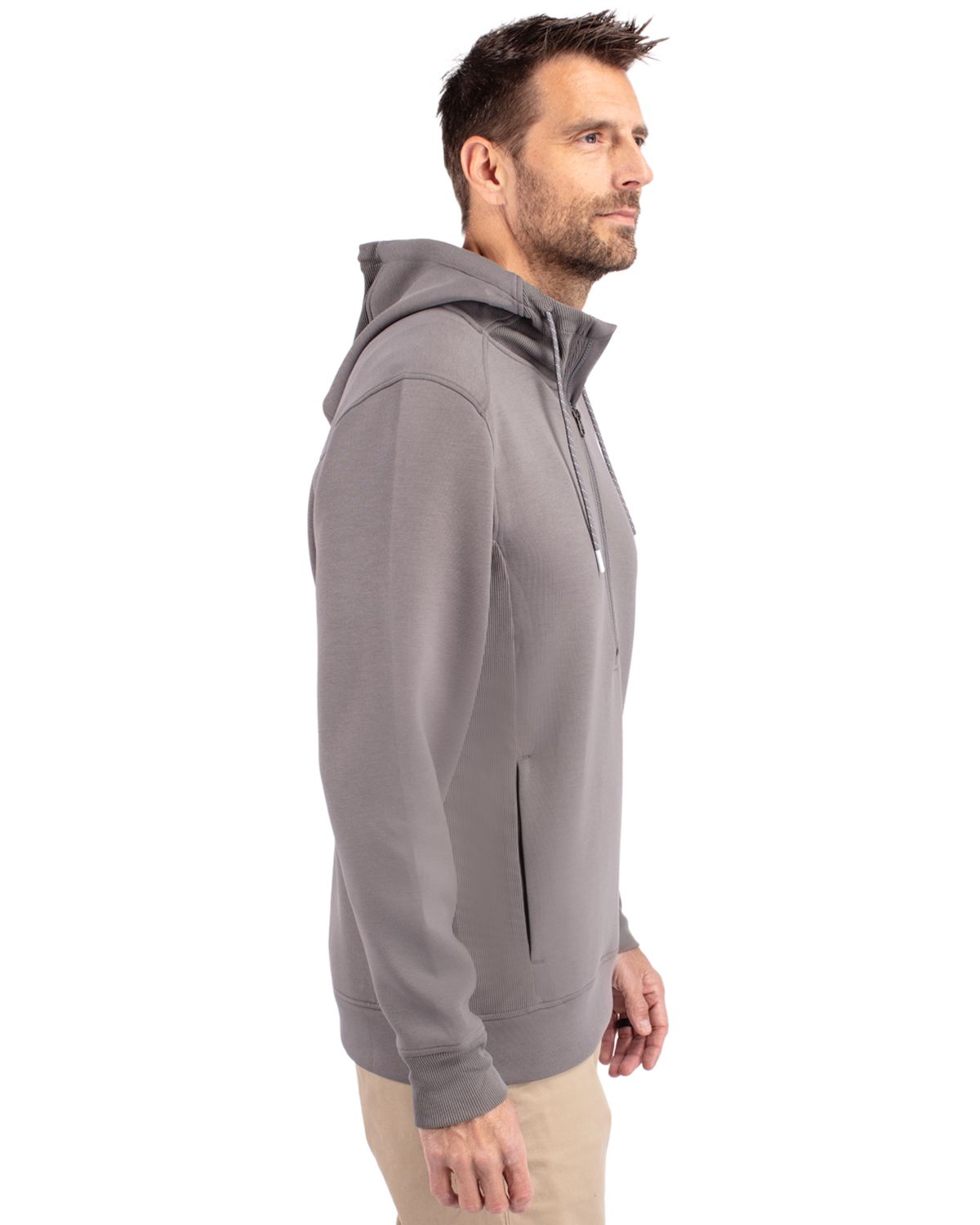 Cutter & Buck® Men's Roam Eco Half Zip Recycled Hooded Pullover Product Image