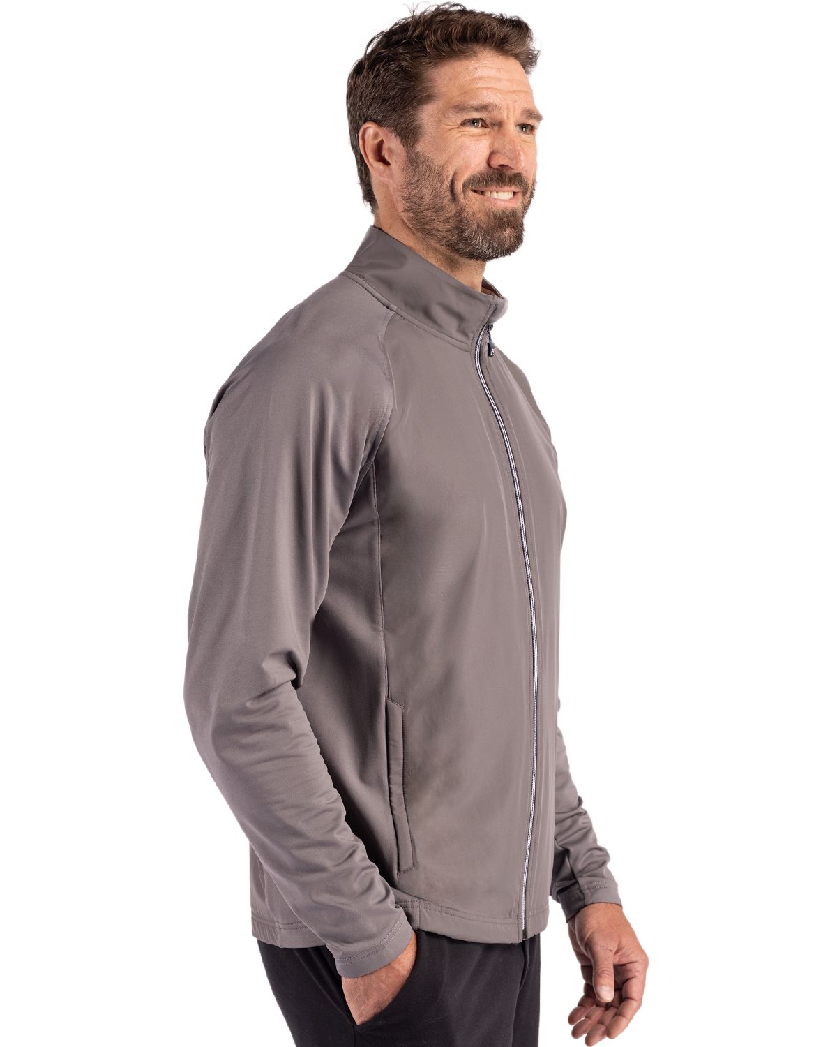 Cutter & Buck® Men's Adapt Eco Knit Hybrid Recycled Full Zip Jacket Product Image