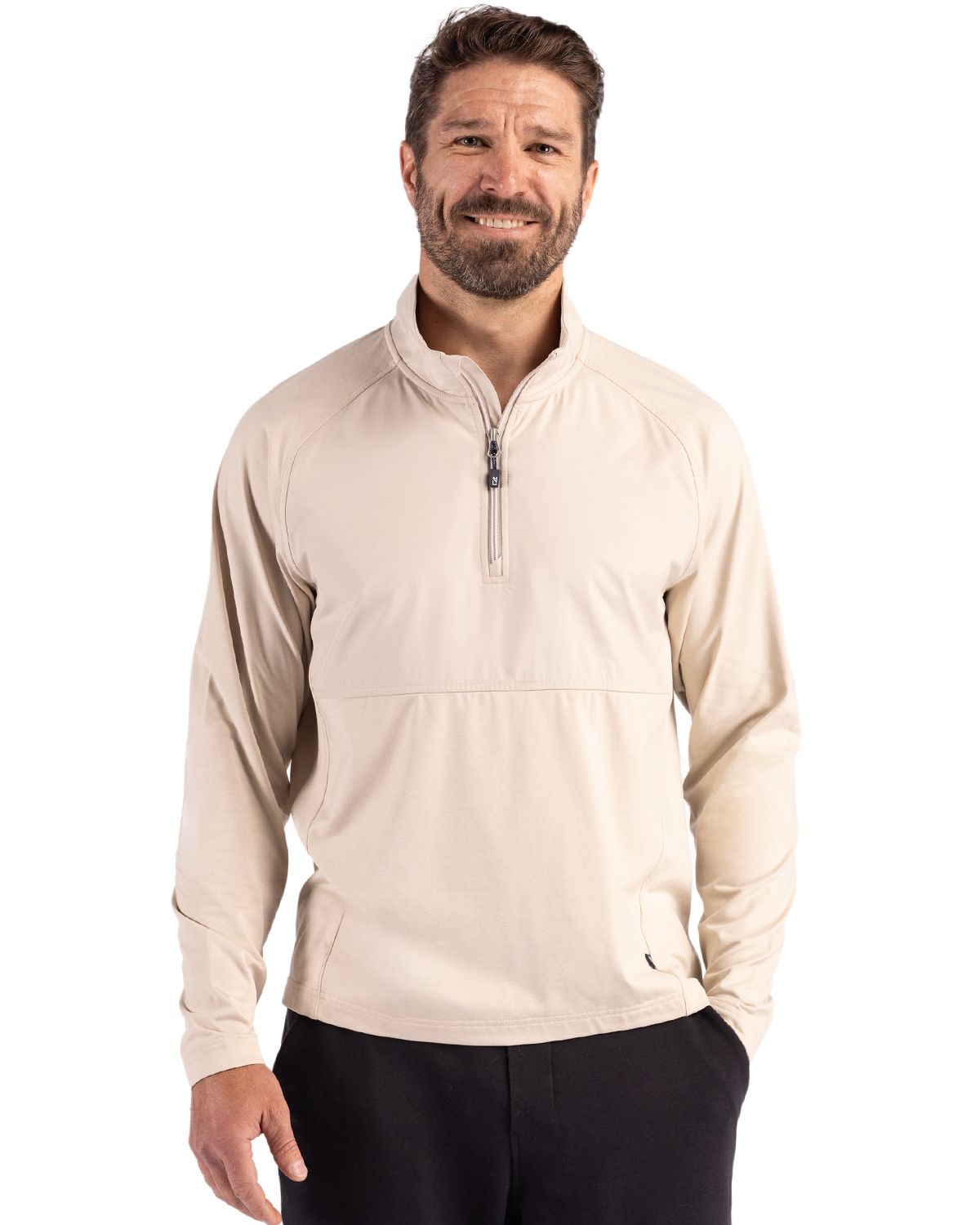 Cutter & Buck® Men's Adapt Eco Knit Hybrid Recycled Quarter Zip Product Image