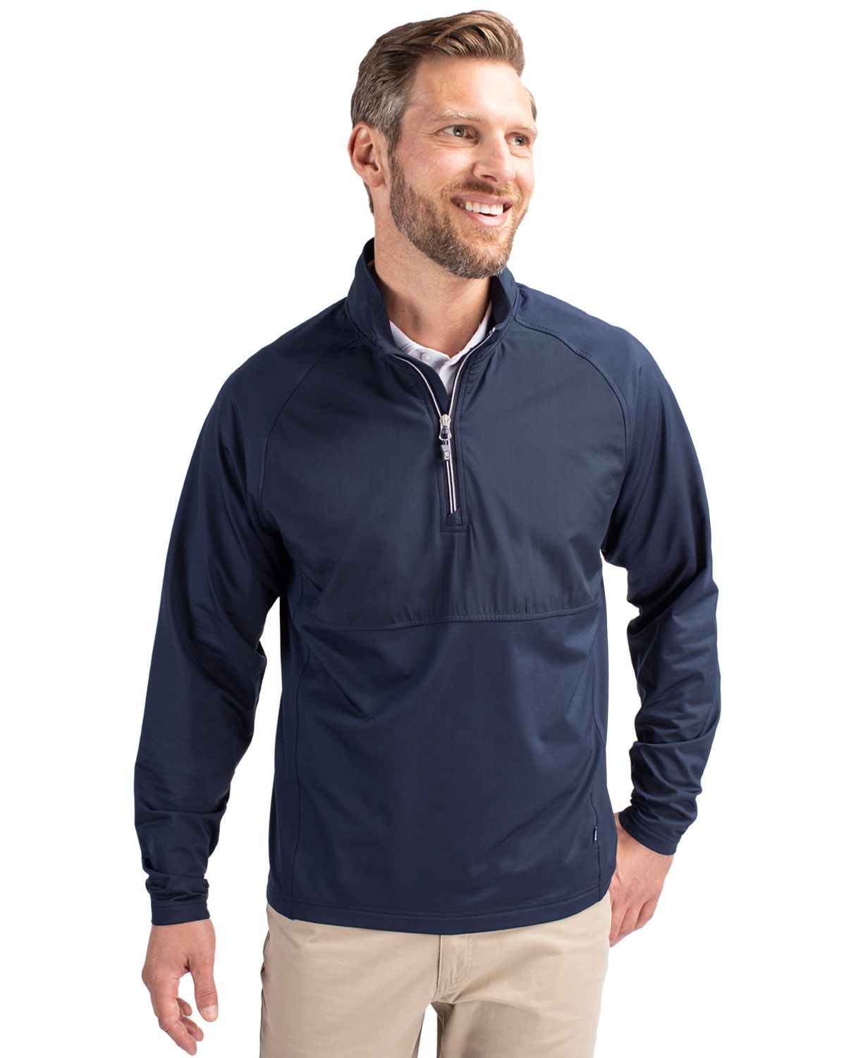 Cutter & Buck® Men's Adapt Eco Knit Hybrid Recycled Quarter Zip Product Image