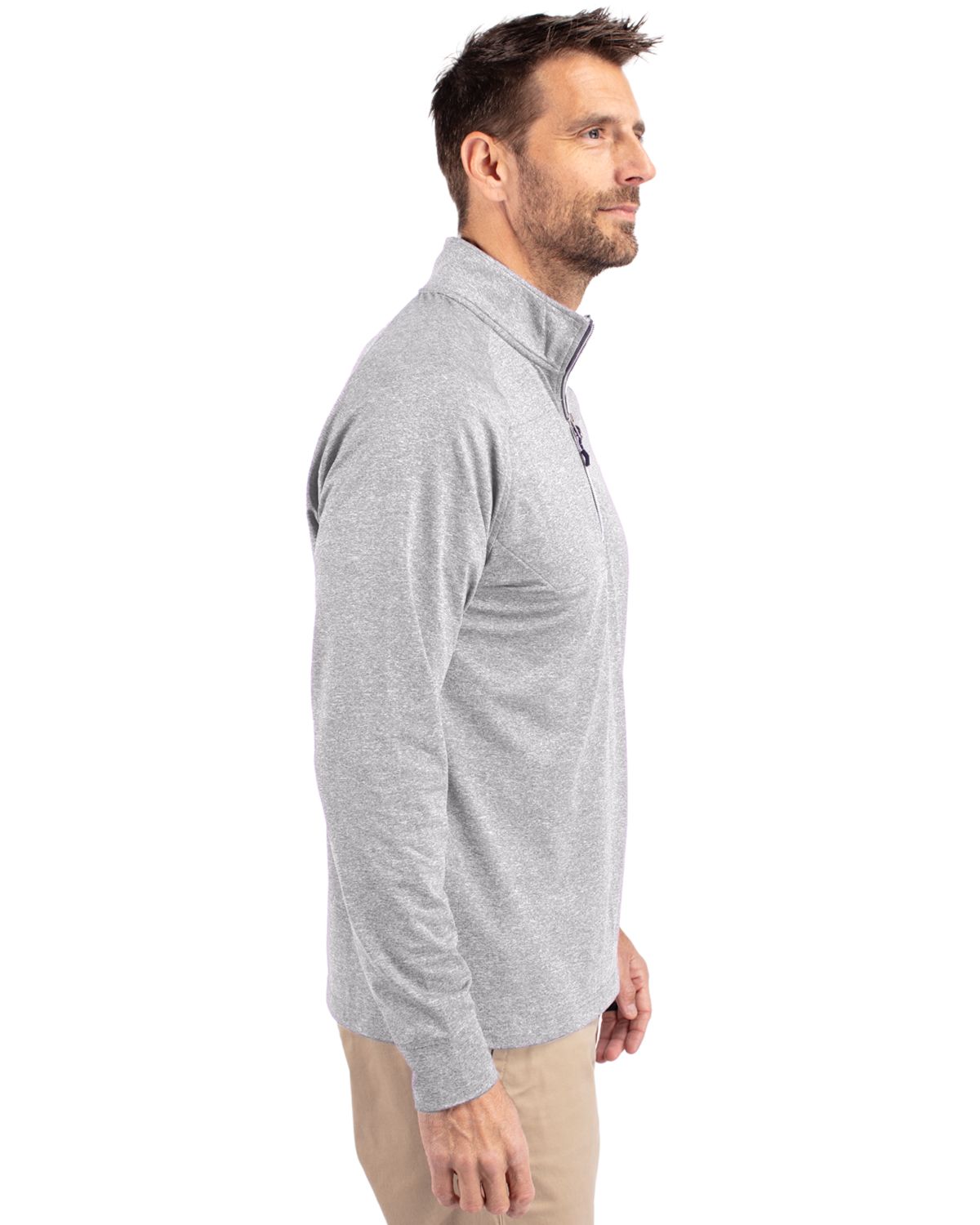 Cutter & Buck® Men's Adapt Eco Knit Heather Quarter Zip Pullover Product Image