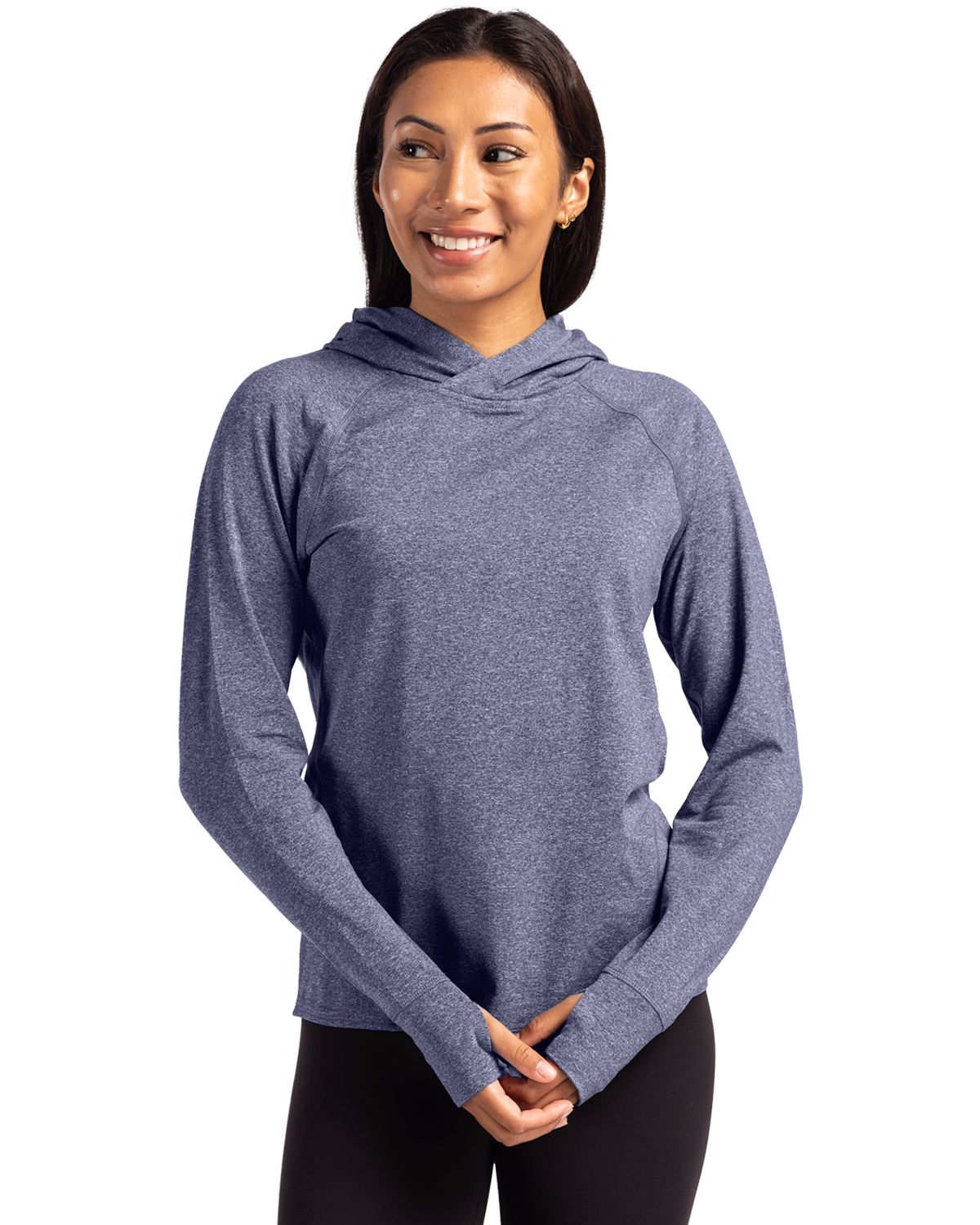 Cutter & Buck® Women's Adapt Eco Knit Recycled Heathered Hooded Pullover Product Image
