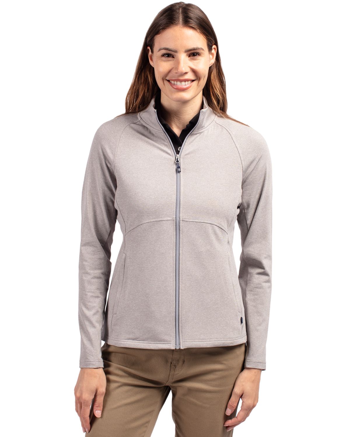 Cutter & Buck® Adapt Eco Knit Heather Recycled Womens Full Zip Product Image