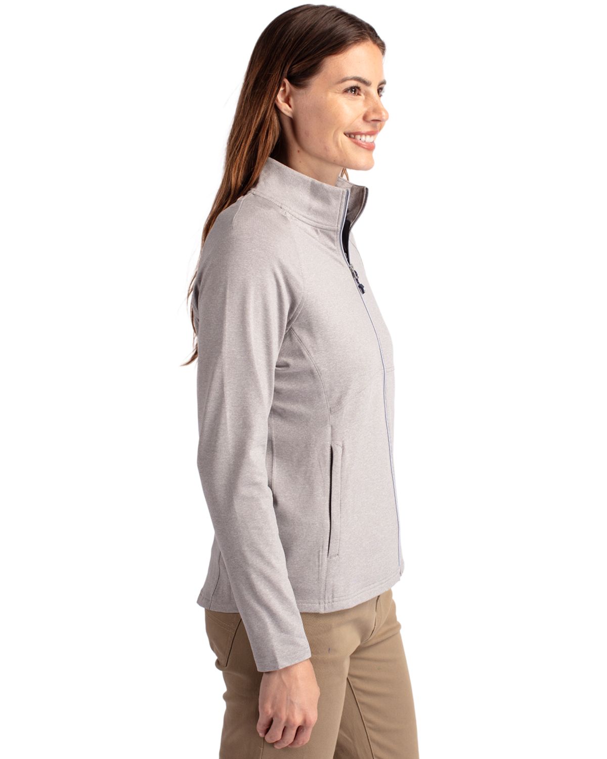 Cutter & Buck® Adapt Eco Knit Heather Recycled Womens Full Zip Product Image