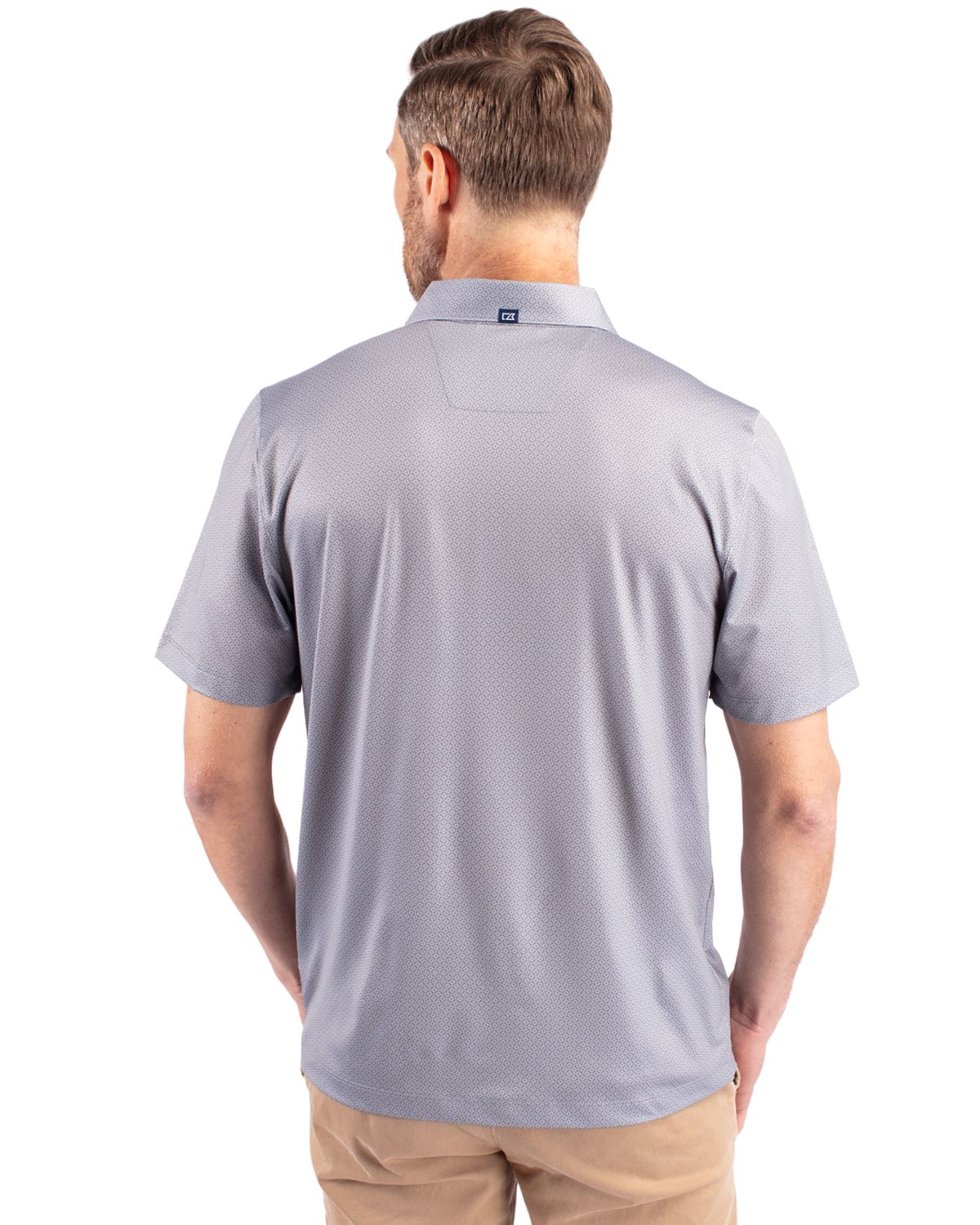Cutter & Buck® Men's Pike Eco Tonal Geo Print Stretch Recycled Polo Product Image