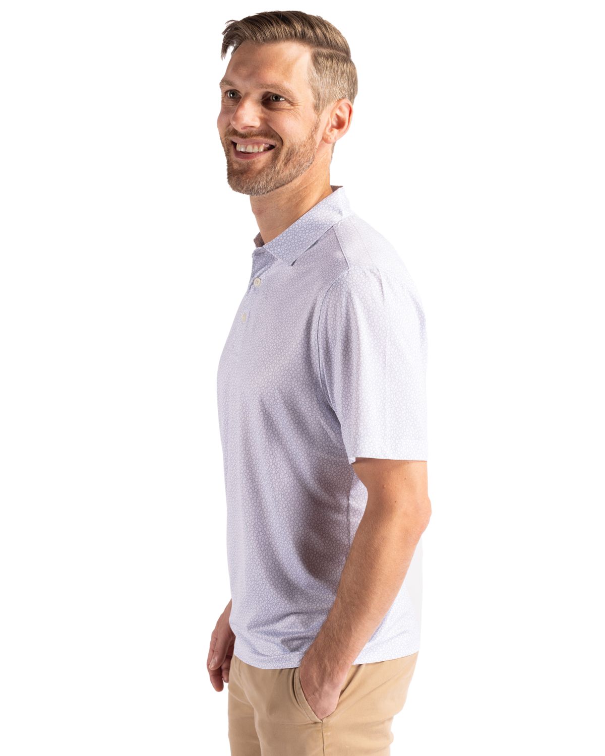 Cutter & Buck® Men's Pike Eco Pebble Print Stretch Recycled Polo Product Image