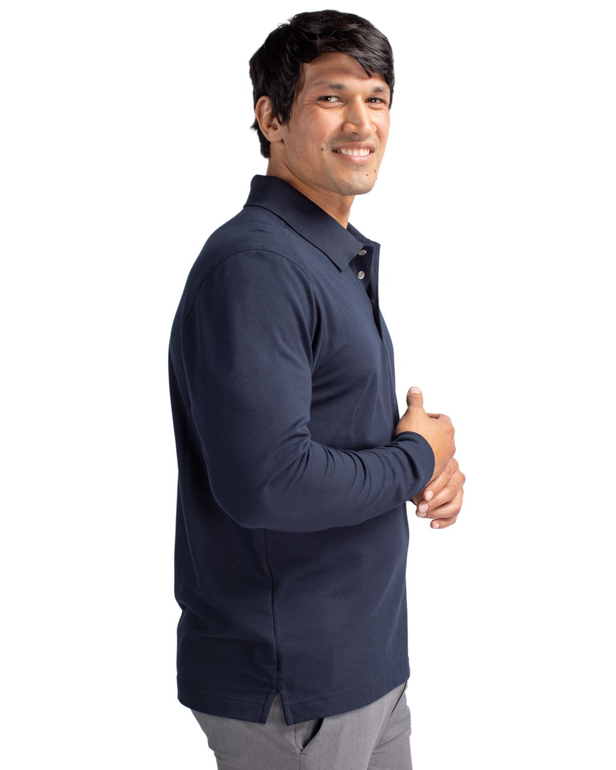 Cutter & Buck® Men's Advantage Eco Tri-Blend Pique Long Sleeve Polo Product Image