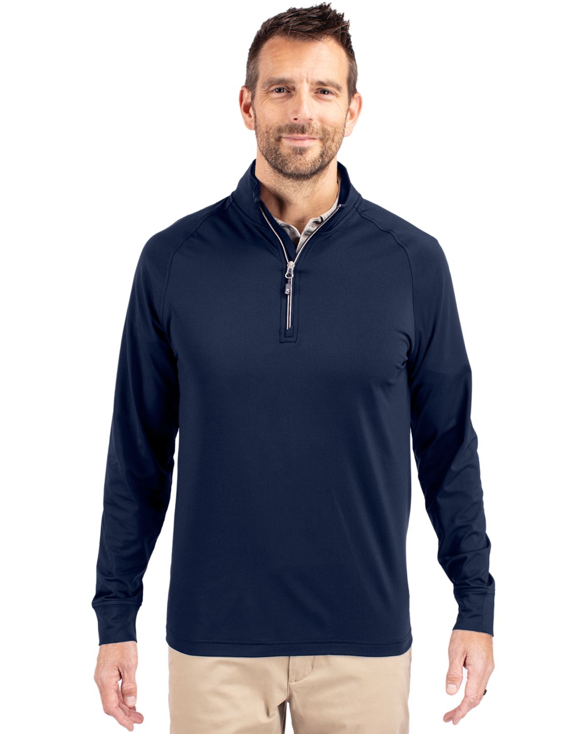 Cutter & Buck® Men's Adapt Eco Knit Stretch Recycled Quarter Zip Pullover Product Image