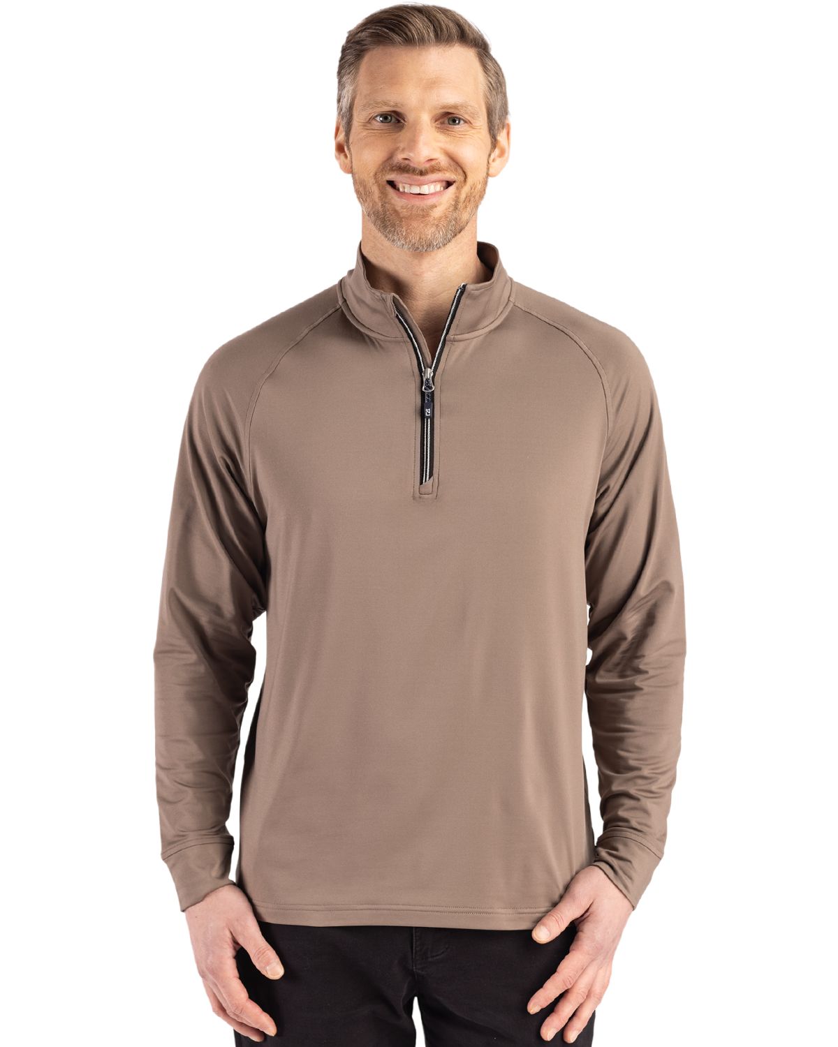 Cutter & Buck® Men's Adapt Eco Knit Stretch Recycled Quarter Zip Pullover Product Image