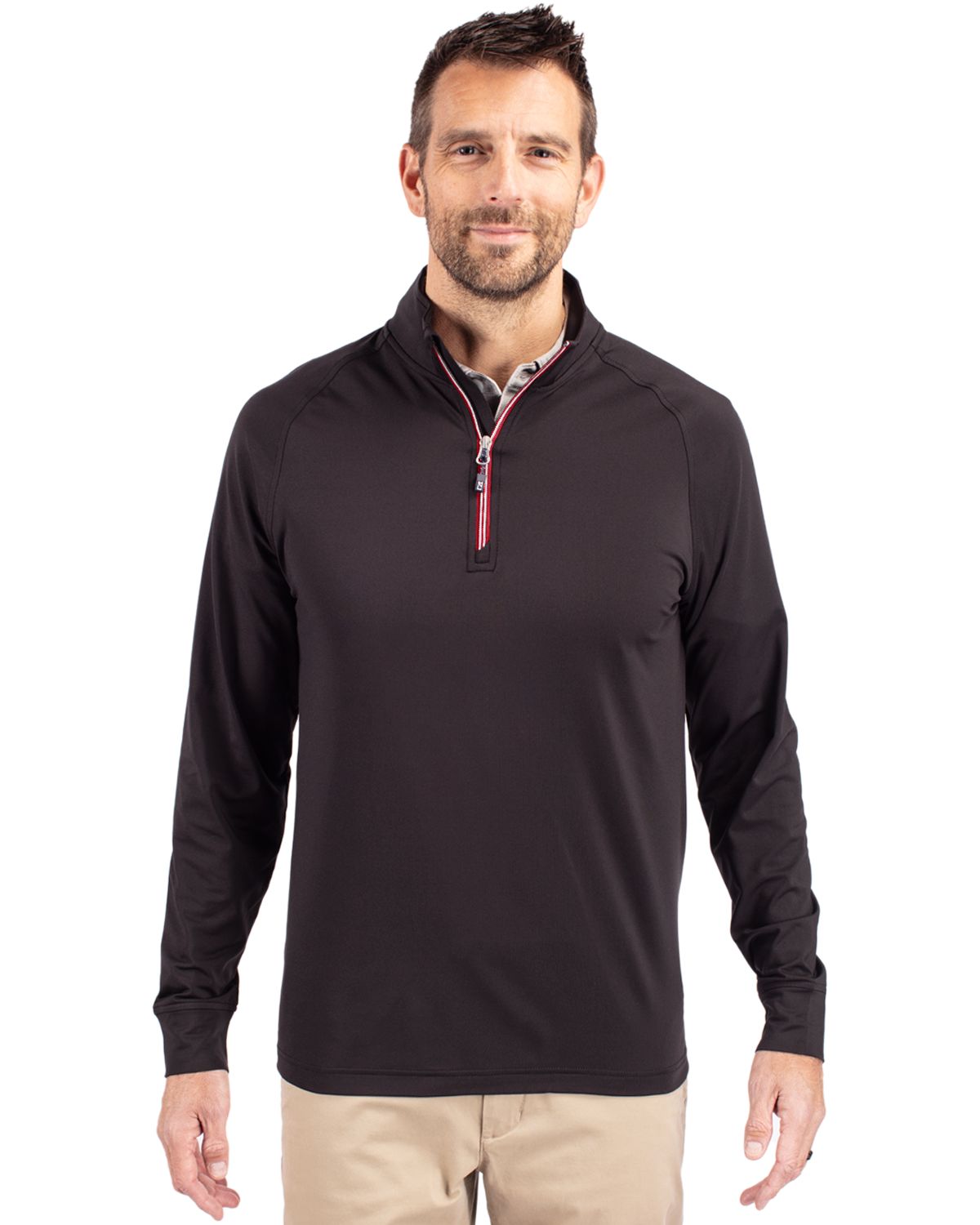 Cutter & Buck® Men's Adapt Eco Knit Stretch Recycled Quarter Zip Pullover Product Image