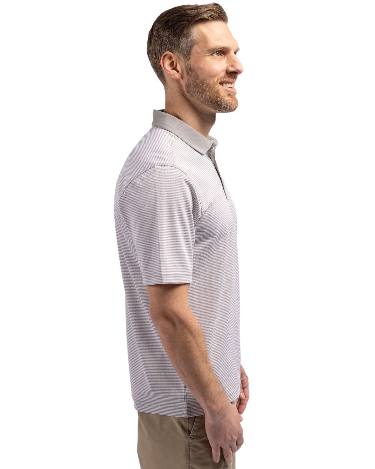 Cutter & Buck® Men's Virtue Eco Pique Micro Stripe Recycled Polo Product Image