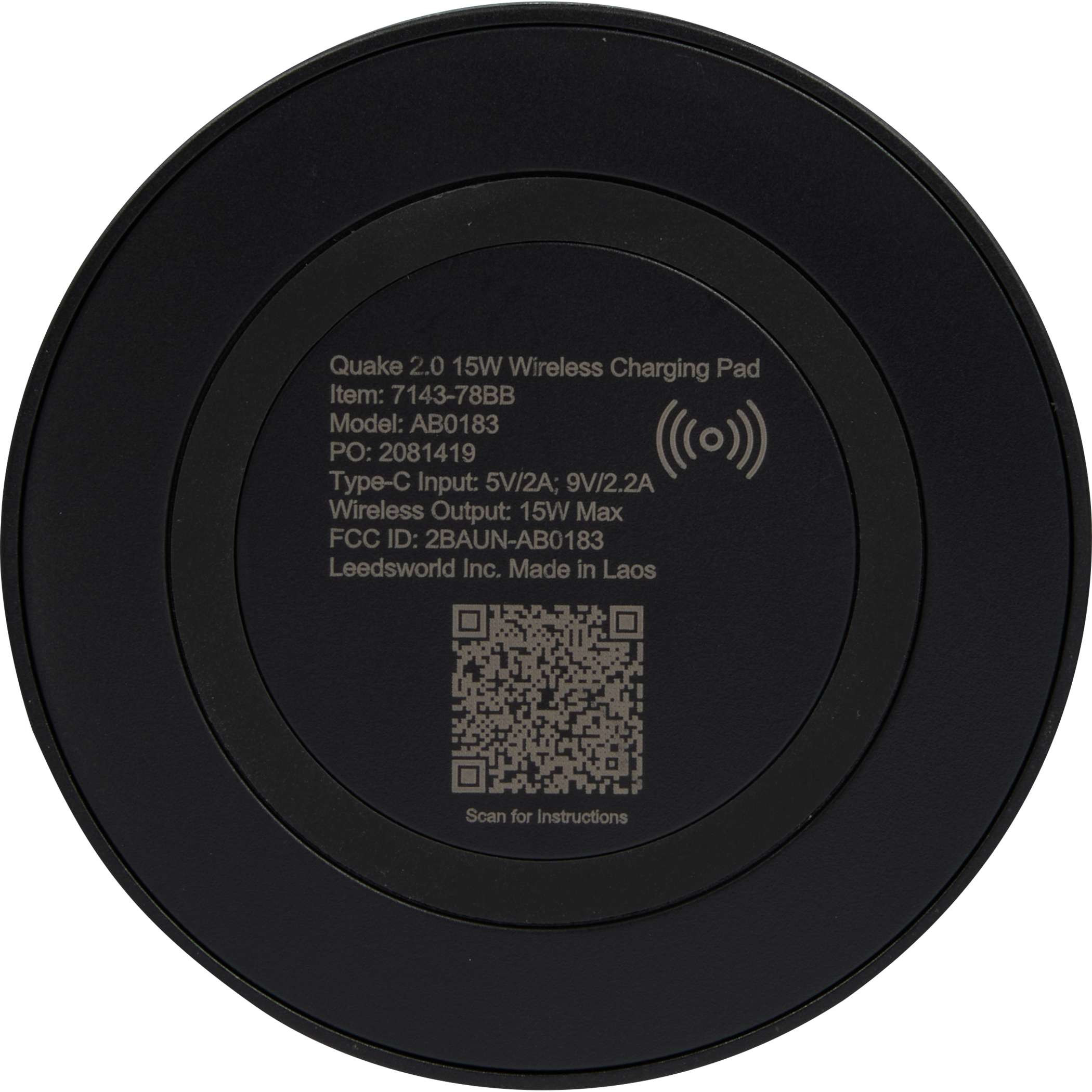 Quake 2.0 15W Wireless Charging Pad Product Image
