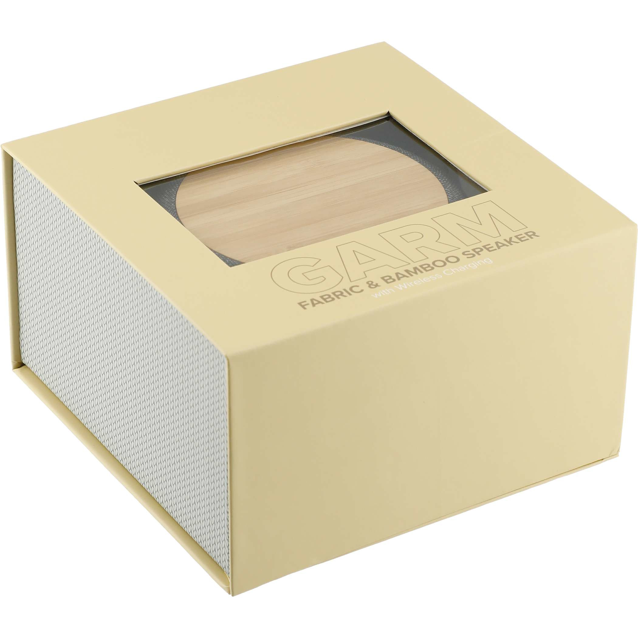 Wireless Charging Garm Fabric & Bamboo Bluetooth Speaker Product Image