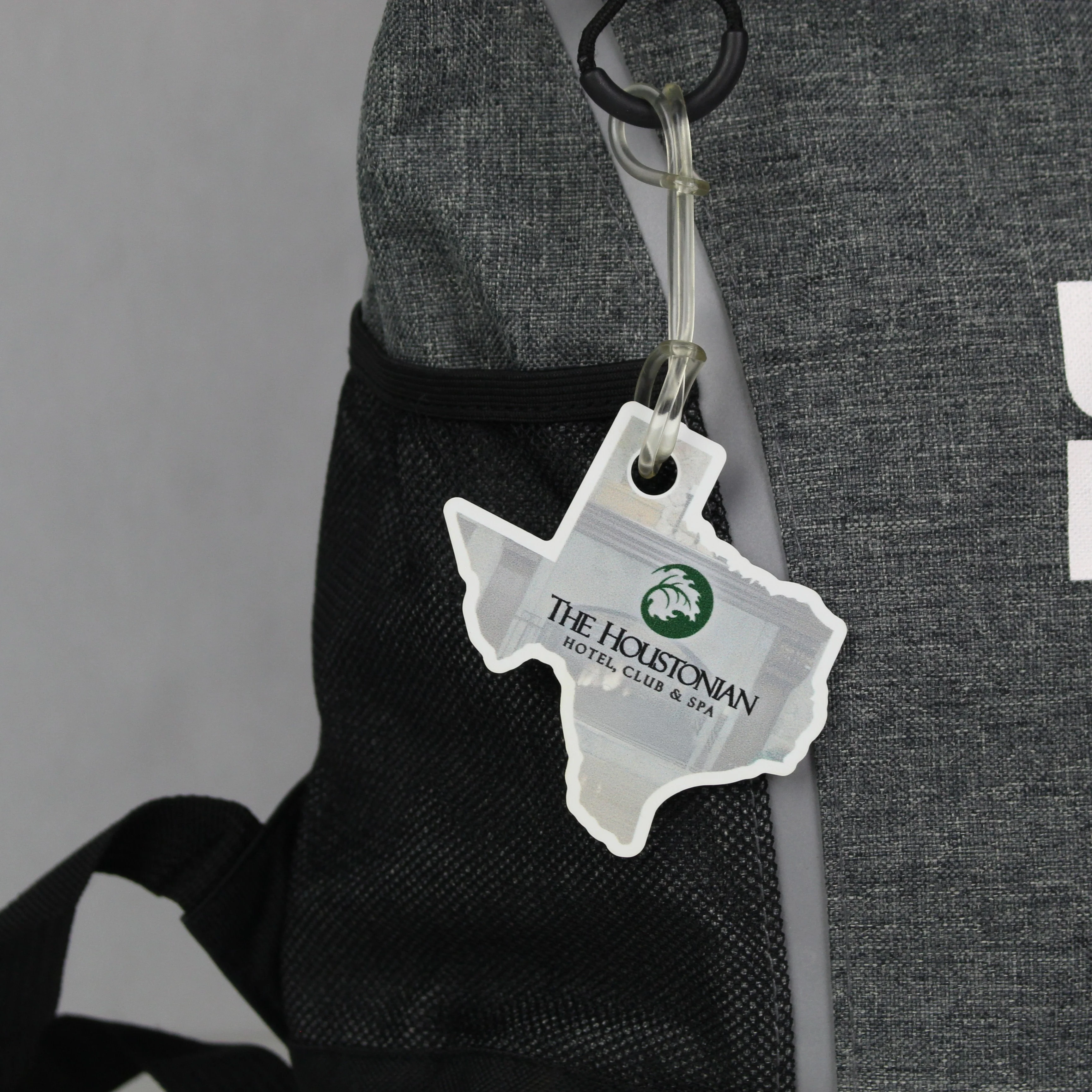 Full Color Custom Shaped Bag Tag w/ Clear Loop Product Image