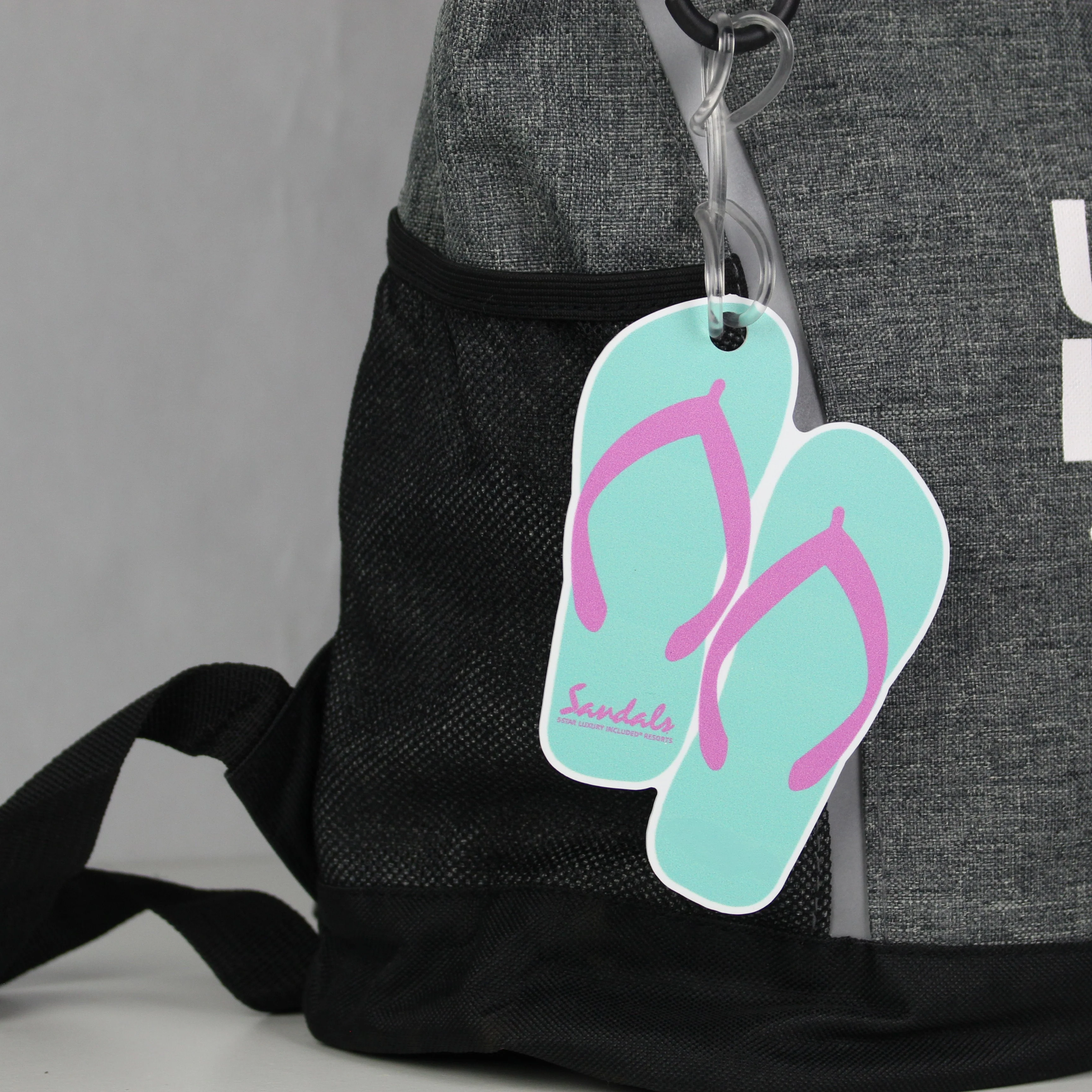 XL Full Color Custom Shaped Bag Tag w/ Clear Loop Product Image