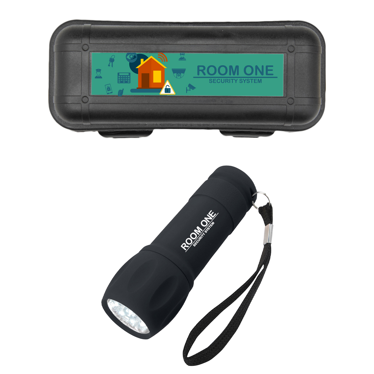 Rubberized Torch Light And Small Hard Case Set Product Image