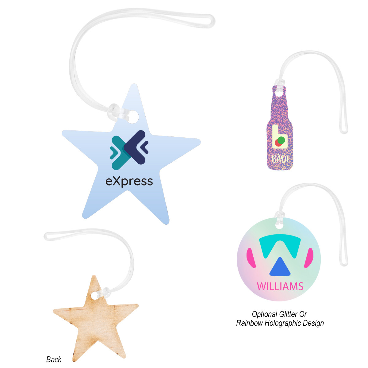 Full Color 5" Wood Bag Tag Product Image