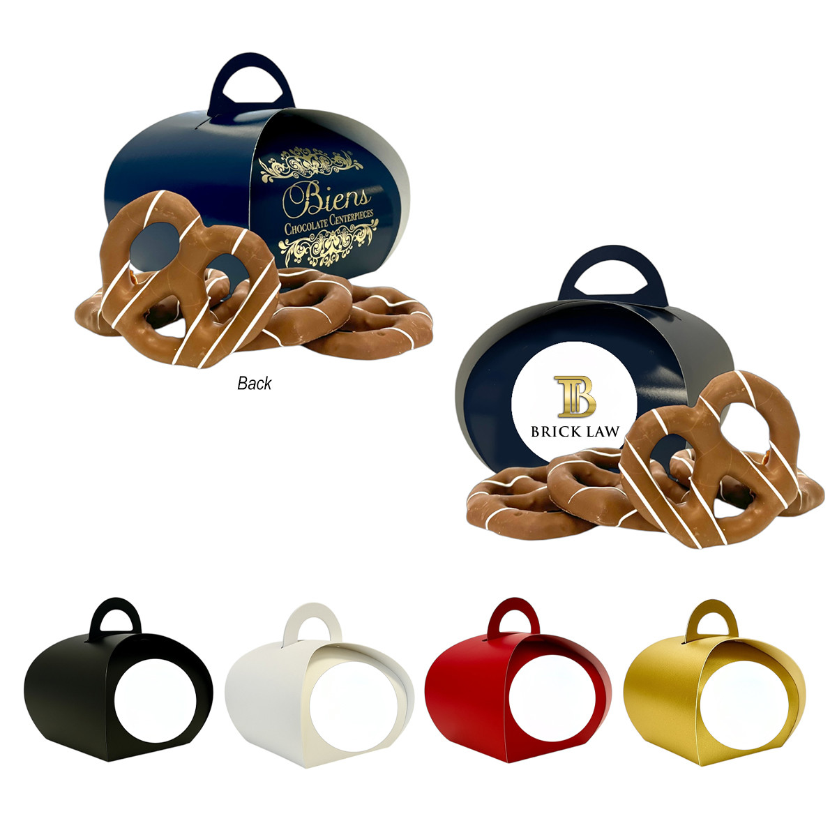 Biens Chocolate Centerpieces® Petite Tulip Box With Chocolate-Covered Pretzels Product Image