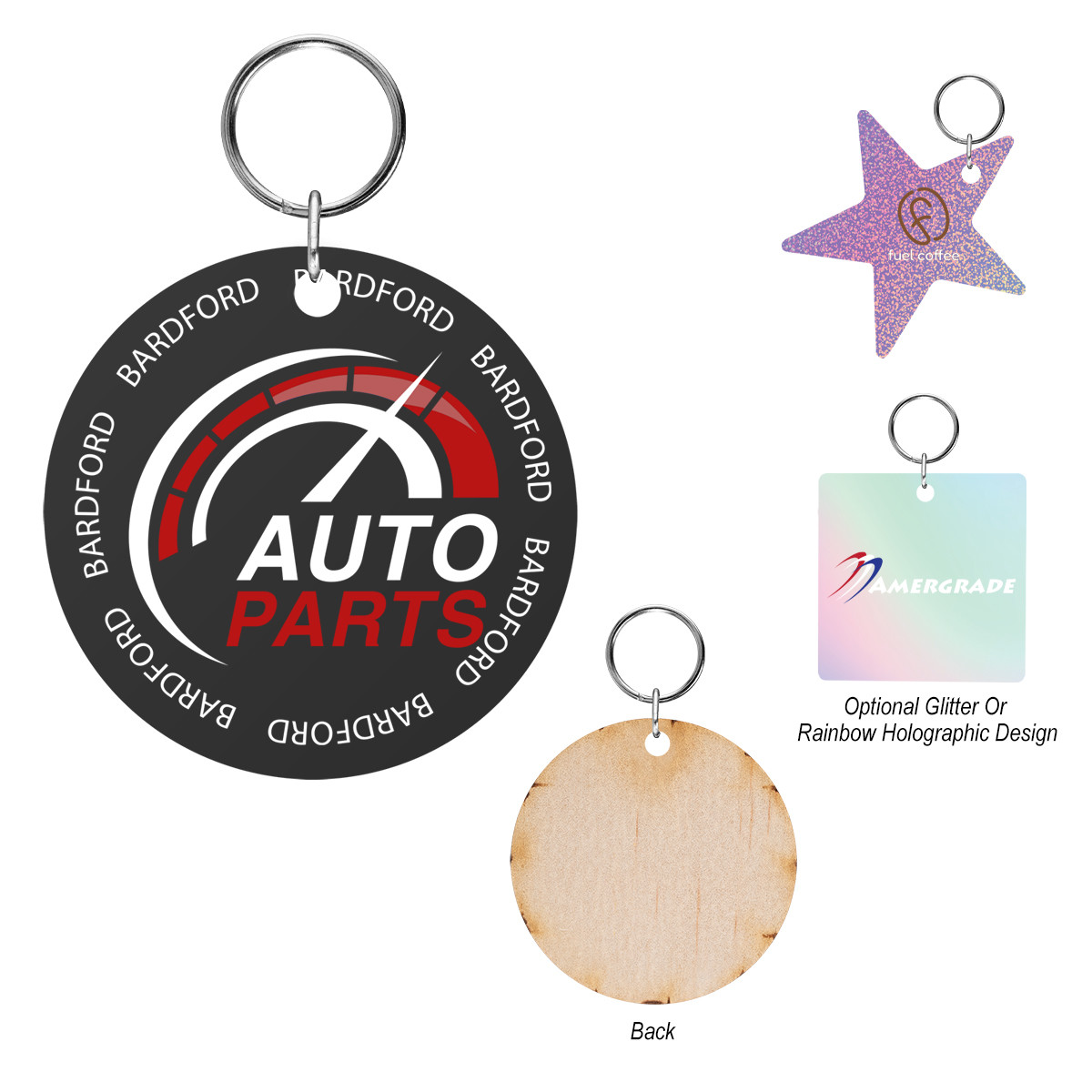 Full Color 6" Wood Key Tag Product Image