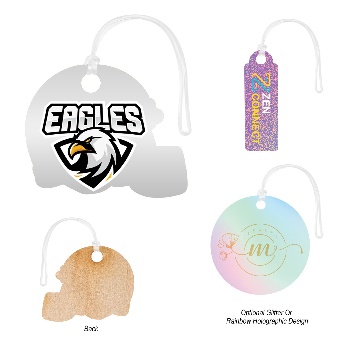 Full Color 9" Wood Bag Tag Product Image