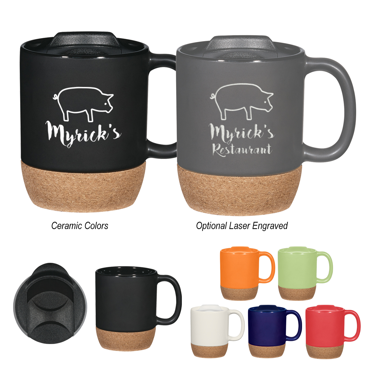 Cork Base Ceramic Mug - 14 oz. Product Image