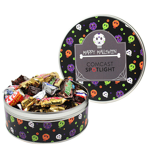 Medium Round Tin filled with Classic Halloween Treats Product Image